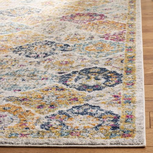  Safavieh Madison Collection MAD611B Cream and Multicolored Bohemian Chic Distressed Area Rug (51 x 76)