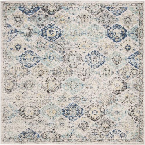  Safavieh Madison Collection MAD611B Cream and Multicolored Bohemian Chic Distressed Area Rug (51 x 76)