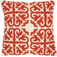 Safavieh Pillow Collection Throw Pillows, 22 by 22-Inch, Moroccan Orange Sunburst, Set of 2