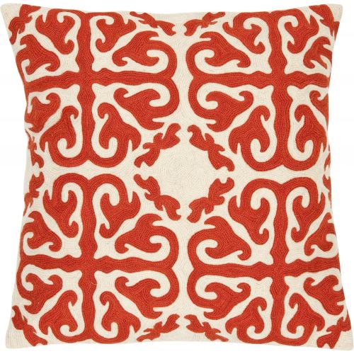  Safavieh Pillow Collection Throw Pillows, 22 by 22-Inch, Moroccan Orange Sunburst, Set of 2