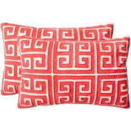 Safavieh Collection Chy Satin Red Throw Pillows (12 x 18) (Set of 2)