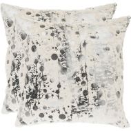 Safavieh Pillow Collection 18-Inch Modern Art Pillow, White Frost, Set of 2