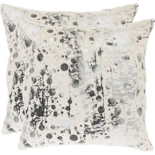  Safavieh Pillow Collection 18-Inch Modern Art Pillow, White Frost, Set of 2