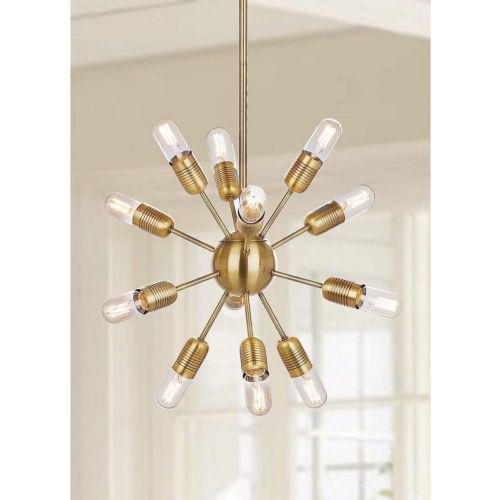  Safavieh Collection Raging 12 Light 17.5 Solace Pendant, Gold