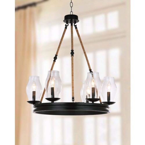  Safavieh Lighting Collection Fritz 25 Adjustable Chandelier, BlackBrown