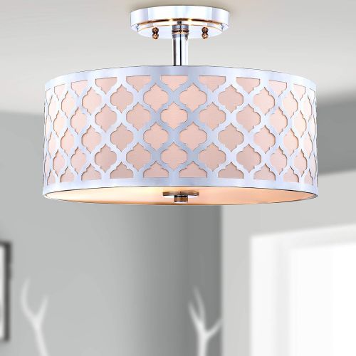  Safavieh Collection Kora Quatrefoil 3 15 Flush Mount Light, Gold