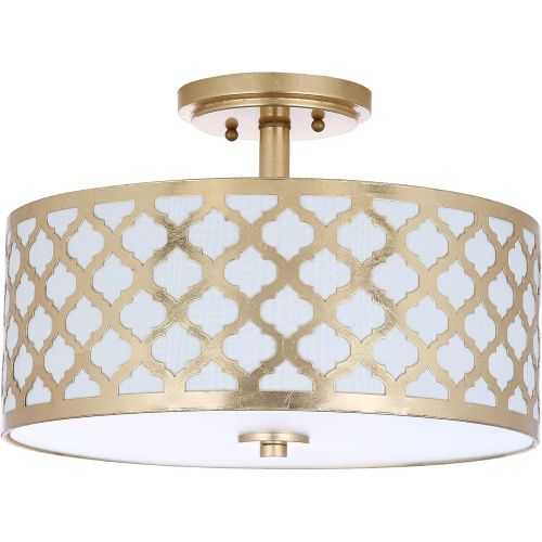  Safavieh Collection Kora Quatrefoil 3 15 Flush Mount Light, Gold