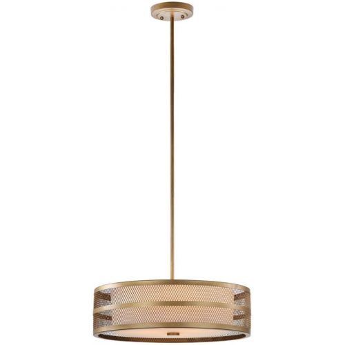  Safavieh Lighting Collection Greta Veil Antique Gold 43.25-inch Pendant Light