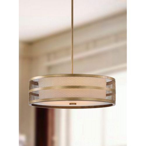  Safavieh Lighting Collection Greta Veil Antique Gold 43.25-inch Pendant Light