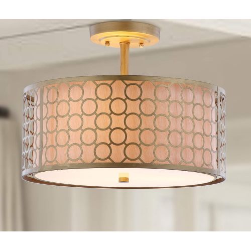  Safavieh Lighting Collection Giotta Ceiling Light Antique Gold 12.4-inch Ceiling Light
