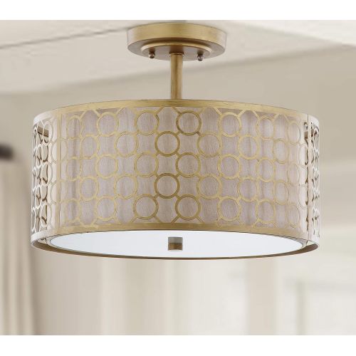  Safavieh Lighting Collection Giotta Ceiling Light Antique Gold 12.4-inch Ceiling Light