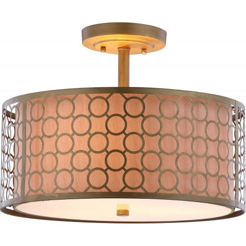  Safavieh Lighting Collection Giotta Ceiling Light Antique Gold 12.4-inch Ceiling Light