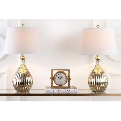  Safavieh Lighting Collection Elli Champagne Gourd 27.5-inch Table Lamp (Set of 2)