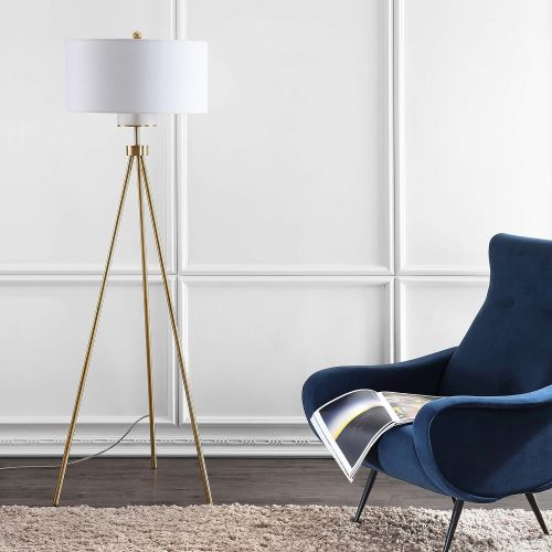  Safavieh FLL4008A Lighting Collection Enrica 66 Brass and Gold Floor Lamp