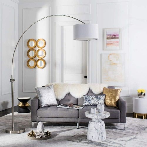  Safavieh LIT4351A Lighting Collection Ascella 86 Nickel Arc Floor Lamp