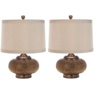 Safavieh Lighting Collection Alexis Gold Bead 19-inch Table Lamp (Set of 2)