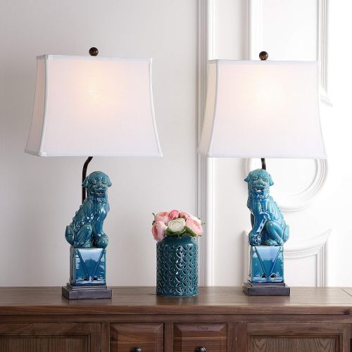  Safavieh Lighting Collection Foo Dog White 28-inch Table Lamp (Set of 2)