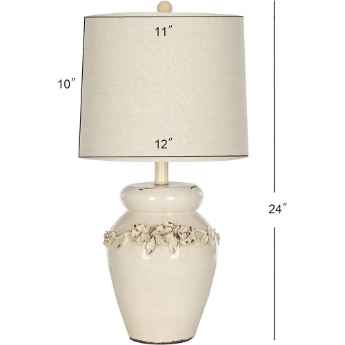  Safavieh Lighting Collection Marquesa Cream Vase 24-inch Table Lamp (Set of 2)