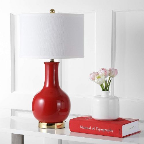  Safavieh Lighting Collection Paris Orange Ceramic 27.5-inch Table Lamp