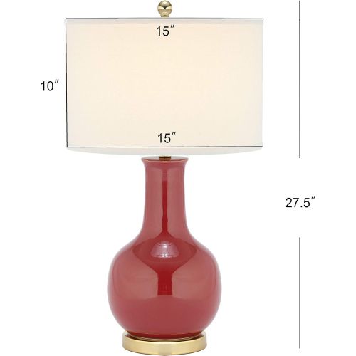  Safavieh Lighting Collection Paris Orange Ceramic 27.5-inch Table Lamp