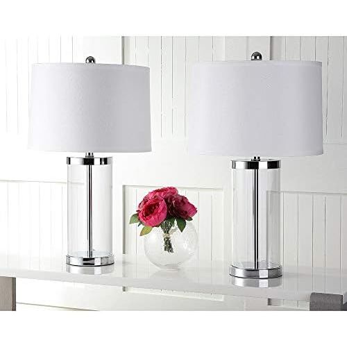  Safavieh Lighting Collection Jeanie Glass Cylinder 25.5-inch Table Lamp (Set of 2)