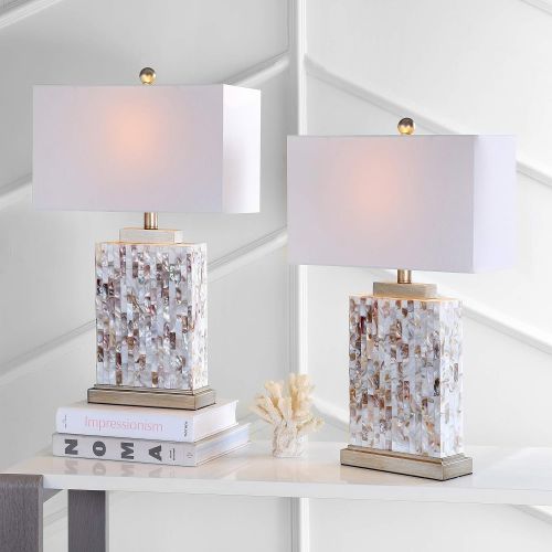  Safavieh Lighting Collection Tory Ivory Shell 25-inch Table Lamp (Set of 2)