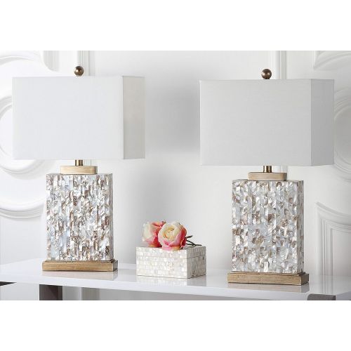  Safavieh Lighting Collection Tory Ivory Shell 25-inch Table Lamp (Set of 2)