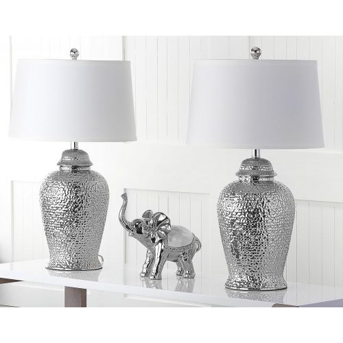  Safavieh Lighting Collection Metallica Ginger Jar Silver 27.75-inch Table Lamp (Set of 2)