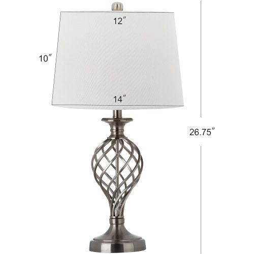  Safavieh Lighting Collection Lattice Urn Nickel 26.75-inch Table Lamp (Set of 2)