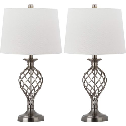  Safavieh Lighting Collection Lattice Urn Nickel 26.75-inch Table Lamp (Set of 2)