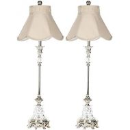 Safavieh Lighting Collection Arianna Glass Candlestick 32.5-inch Table Lamp (Set of 2)