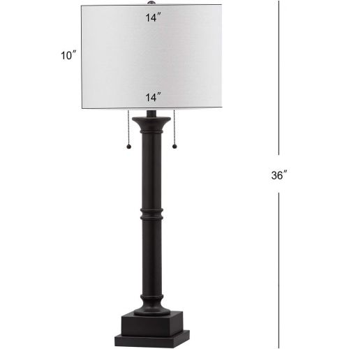  Safavieh Lighting Collection Estilo Column Silver Grey 35.25-inch Table Lamp (Set of 2)