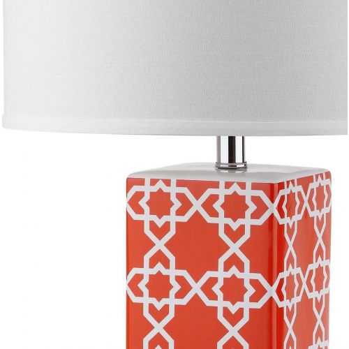  Safavieh Lighting Collection Quatrefoil Navy 27-inch Table Lamp (Set of 2)