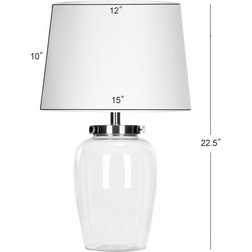  Safavieh Lighting Collection Evan Clear Glass 22.5-inch Table Lamp