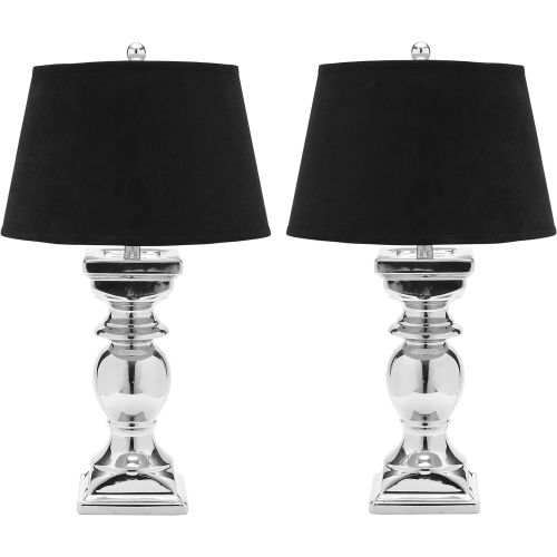  Safavieh Lighting Collection Helen Silver Baluster 28-inch Table Lamp (Set of 2)