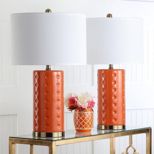  Safavieh Lighting Collection Roxanne Orange 26-inch Table Lamp (Set of 2)