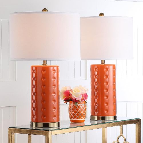  Safavieh Lighting Collection Roxanne Orange 26-inch Table Lamp (Set of 2)