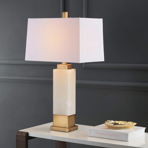  Safavieh Lighting Collection Rozella Alabaster 29.5 Table Lamp, White