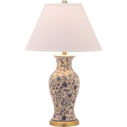  Safavieh Lighting Collection Beijing Floral Urn Blue and White 29-inch Table Lamp (Set of 2)