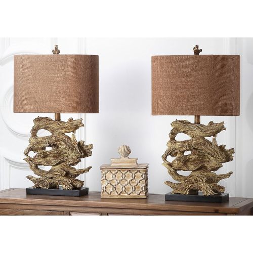  Safavieh Lighting Collection Forester Brown 26.5-inch Table Lamp (Set of 2)