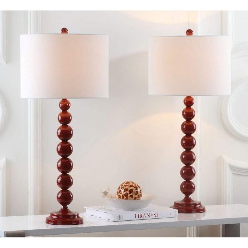  Safavieh Lighting Collection Jenna Marine Blue Stacked Ball 31-inch Table Lamp (Set of 2)