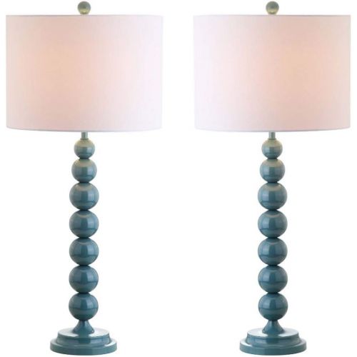  Safavieh Lighting Collection Jenna Marine Blue Stacked Ball 31-inch Table Lamp (Set of 2)