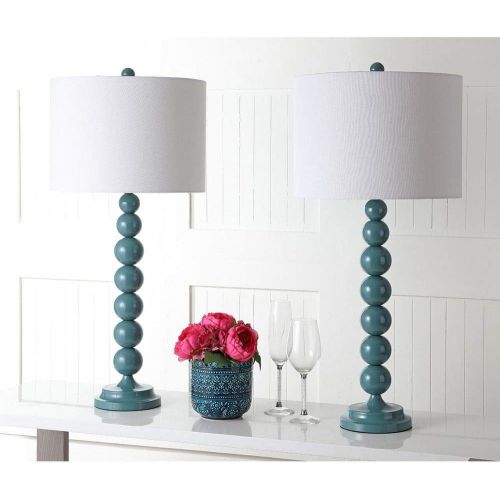  Safavieh Lighting Collection Jenna Marine Blue Stacked Ball 31-inch Table Lamp (Set of 2)