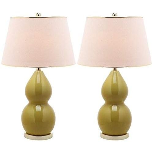  Safavieh Lighting Collection Jill White Double Gourd 25.5-inch Table Lamp (Set of 2)