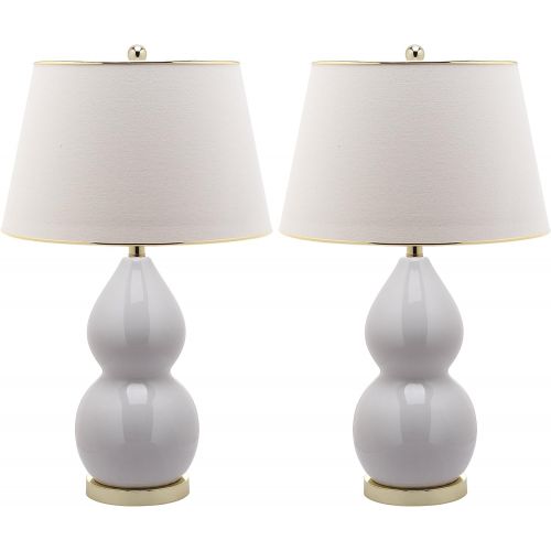  Safavieh Lighting Collection Jill White Double Gourd 25.5-inch Table Lamp (Set of 2)