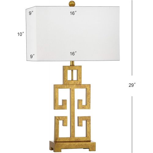  Safavieh Lighting Collection Greek Key Antique Gold 28.75-inch Table Lamp (Set of 2)