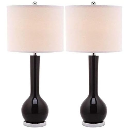  Safavieh Lighting Collection Mae Long Neck White Ceramic 30.5-inch Table Lamp (Set of 2)