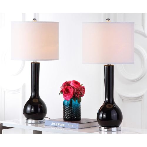  Safavieh Lighting Collection Mae Long Neck White Ceramic 30.5-inch Table Lamp (Set of 2)