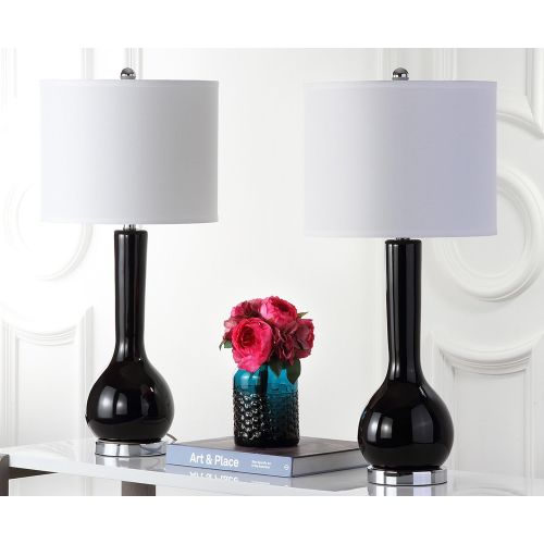  Safavieh Lighting Collection Mae Long Neck White Ceramic 30.5-inch Table Lamp (Set of 2)