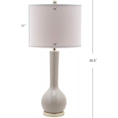  Safavieh Lighting Collection Mae Long Neck White Ceramic 30.5-inch Table Lamp (Set of 2)